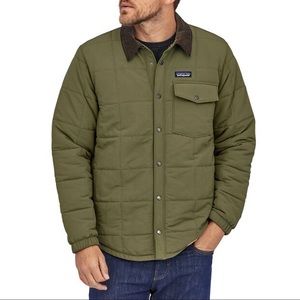 Mens Patagonia Isthmus Quilted Shirt Jacket Olive Green Size XL Sherpa Lining